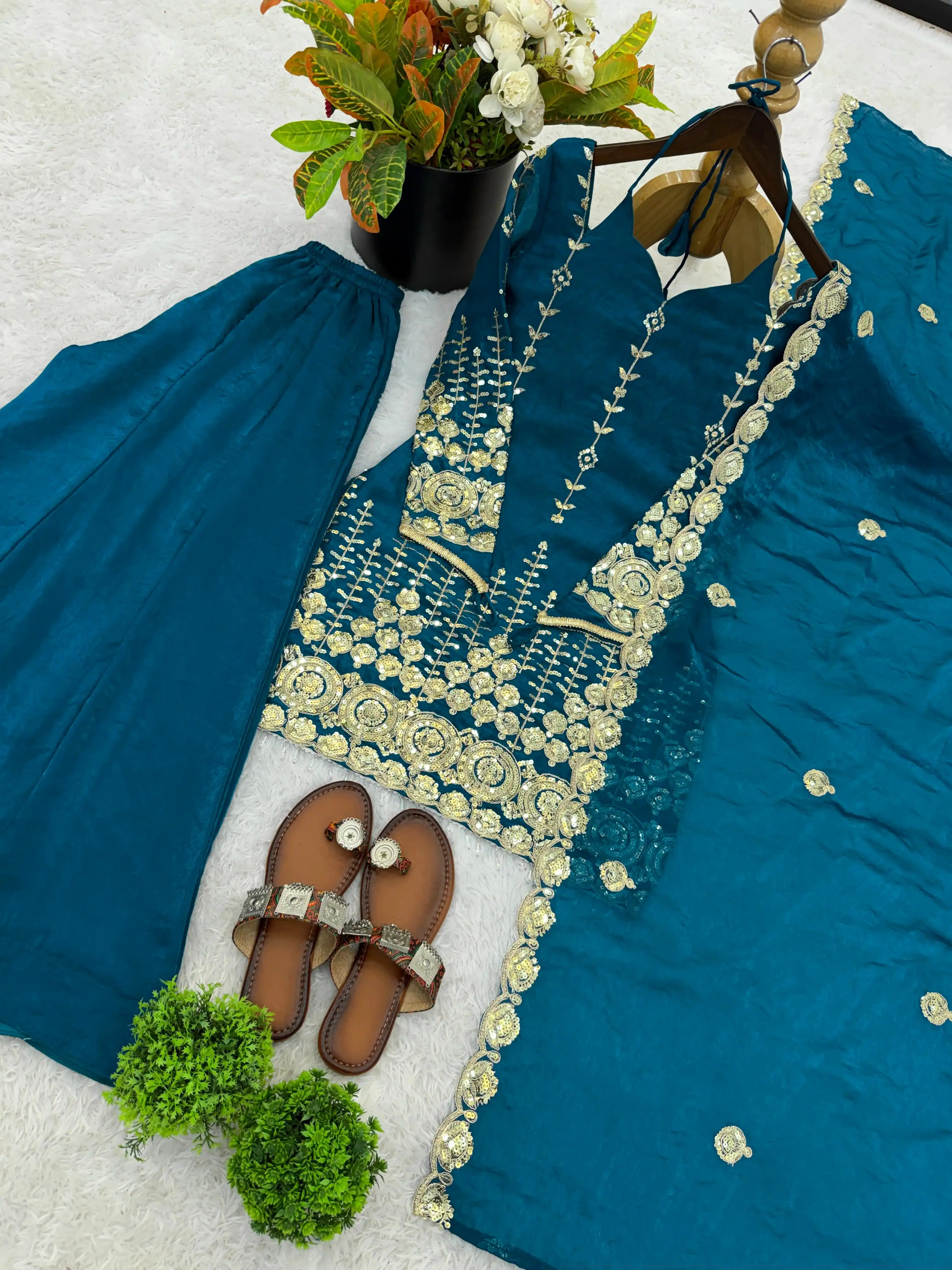 Fendy Silk Sharara Palazzo Set