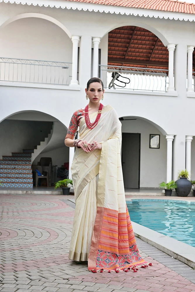 Jf 3210 Khadi Raw Silk Zari Woven Traditional Saree Collection