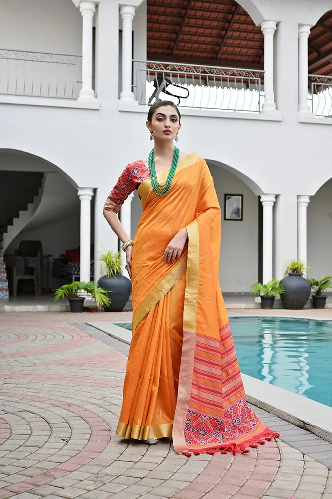 Jf 3210 Khadi Raw Silk Zari Woven Traditional Saree Collection