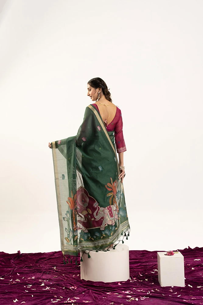 Jf 3414 Soft Muga Cotton Zari Woven Saree Collection