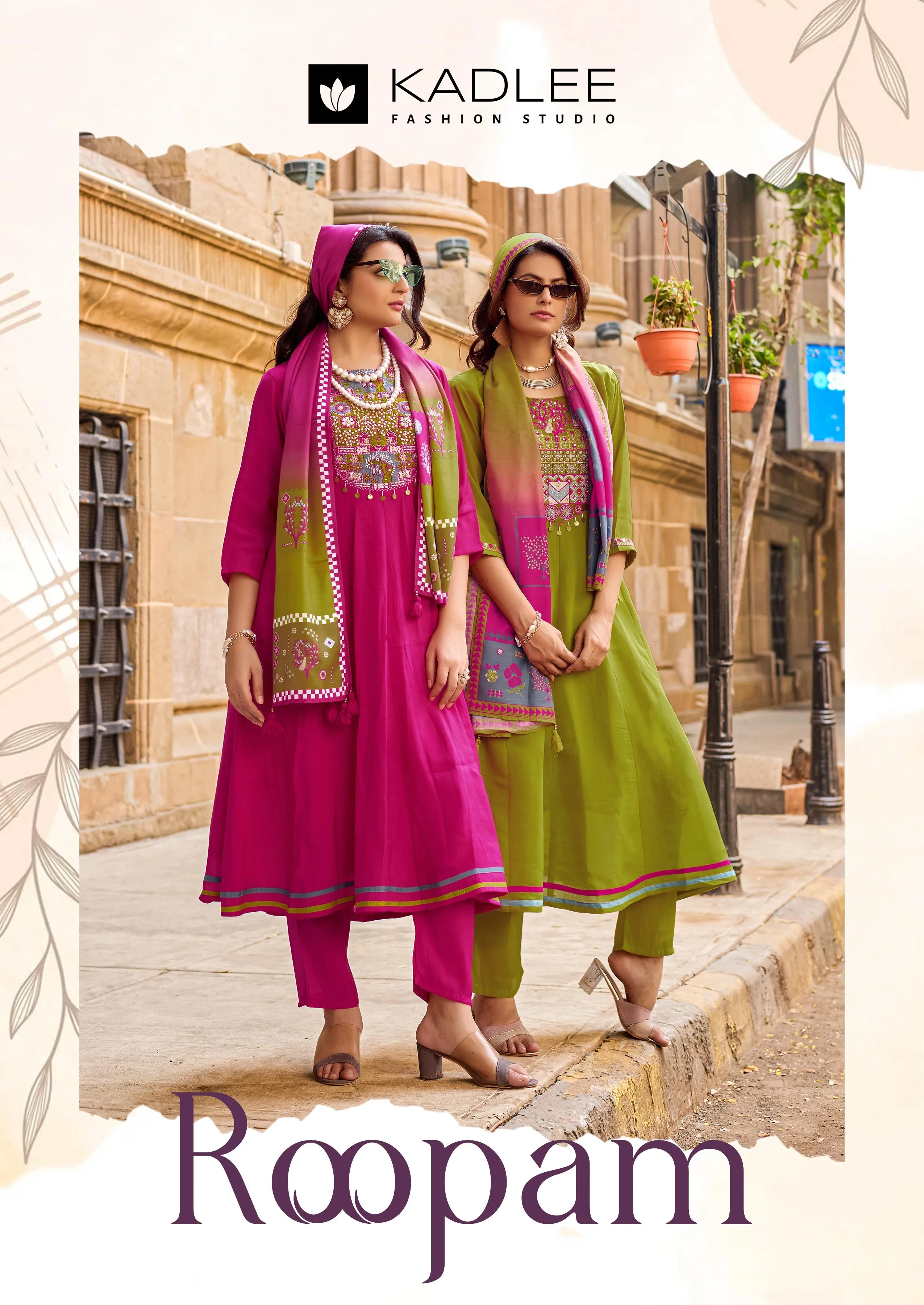 Kadlee Roopam Mull Chanderi Handwork Suit With Dupatta