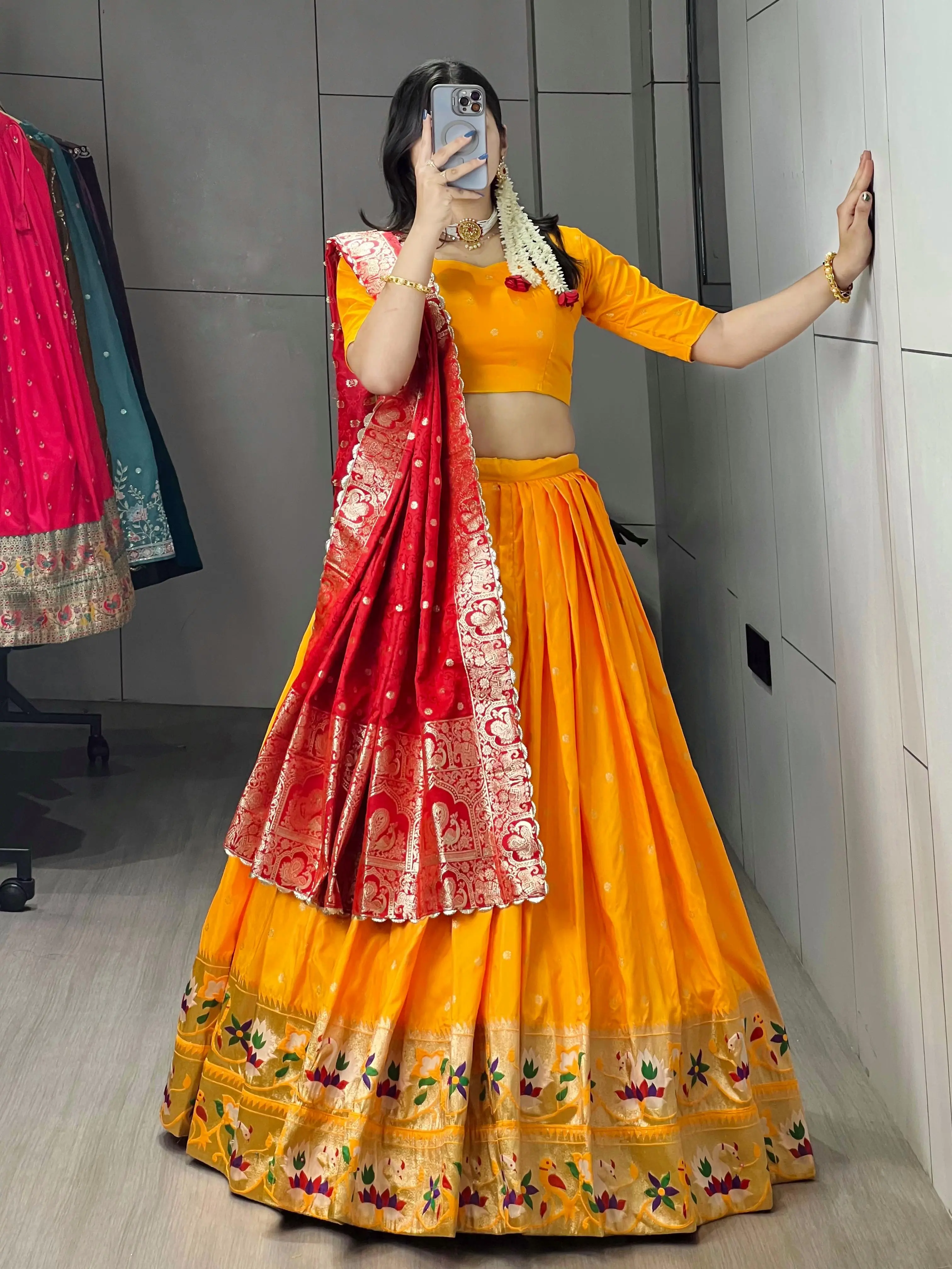 Kalyani Golden Paithani Silk Lehenga Choli GRTN8146GOLD
