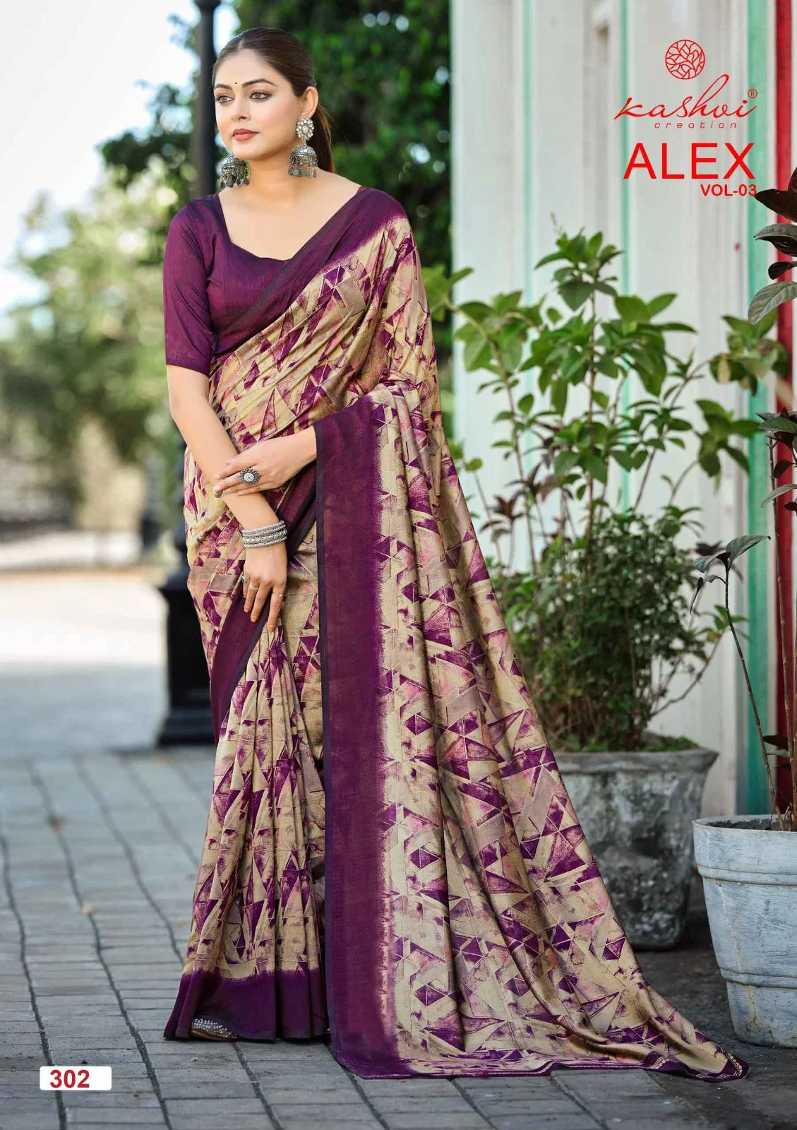Kashvi Alex Vol 3 Black Vichitra Printed Saree Collection