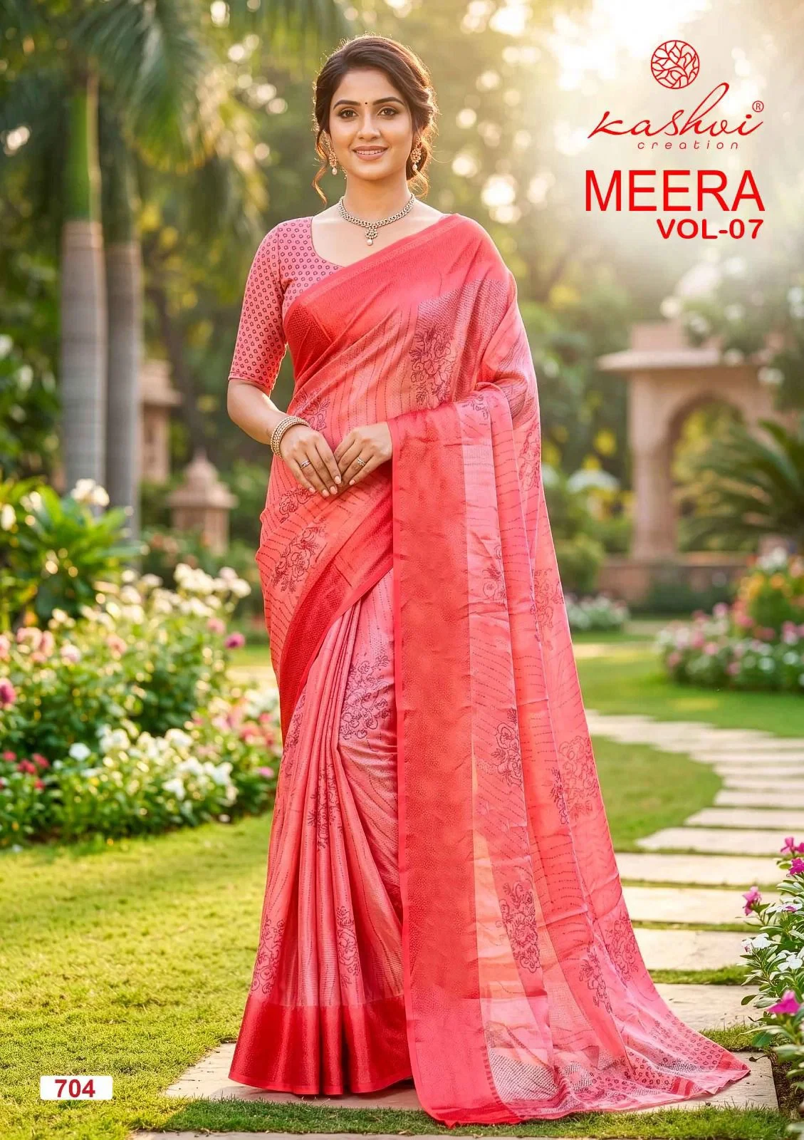 Kashvi Meera Vol 7 Brasso Doby Border Zari Printed Saree Collection