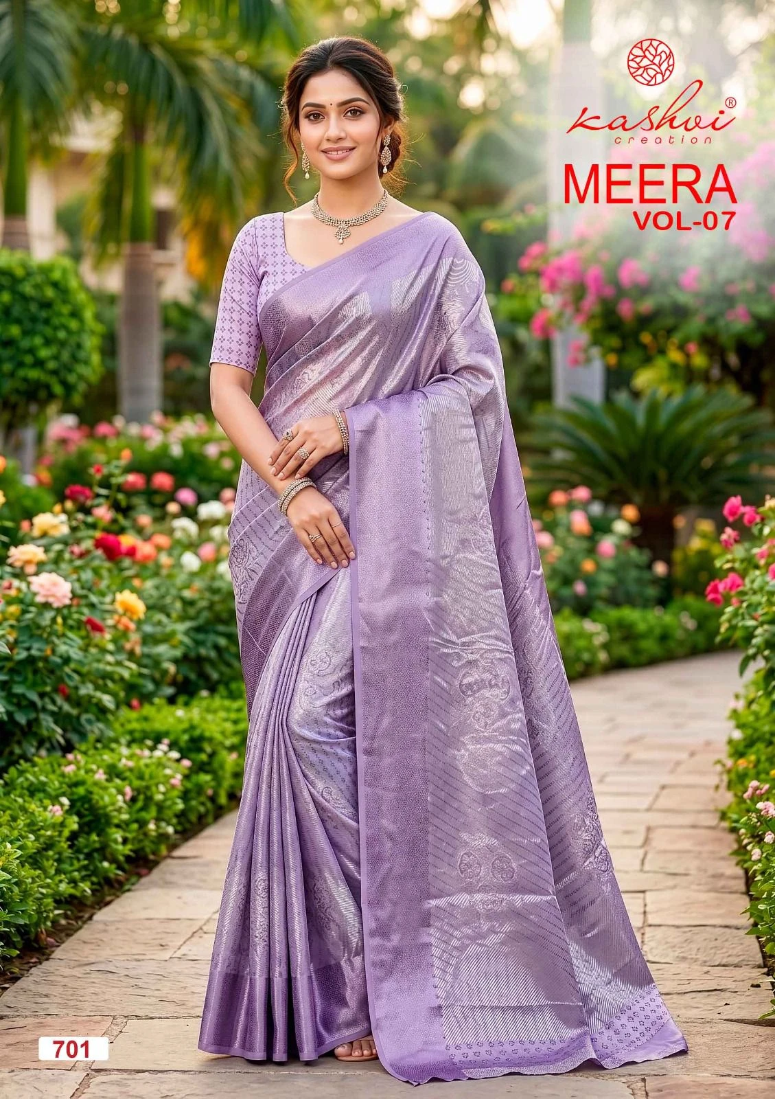 Kashvi Meera Vol 7 Brasso Doby Border Zari Printed Saree Collection