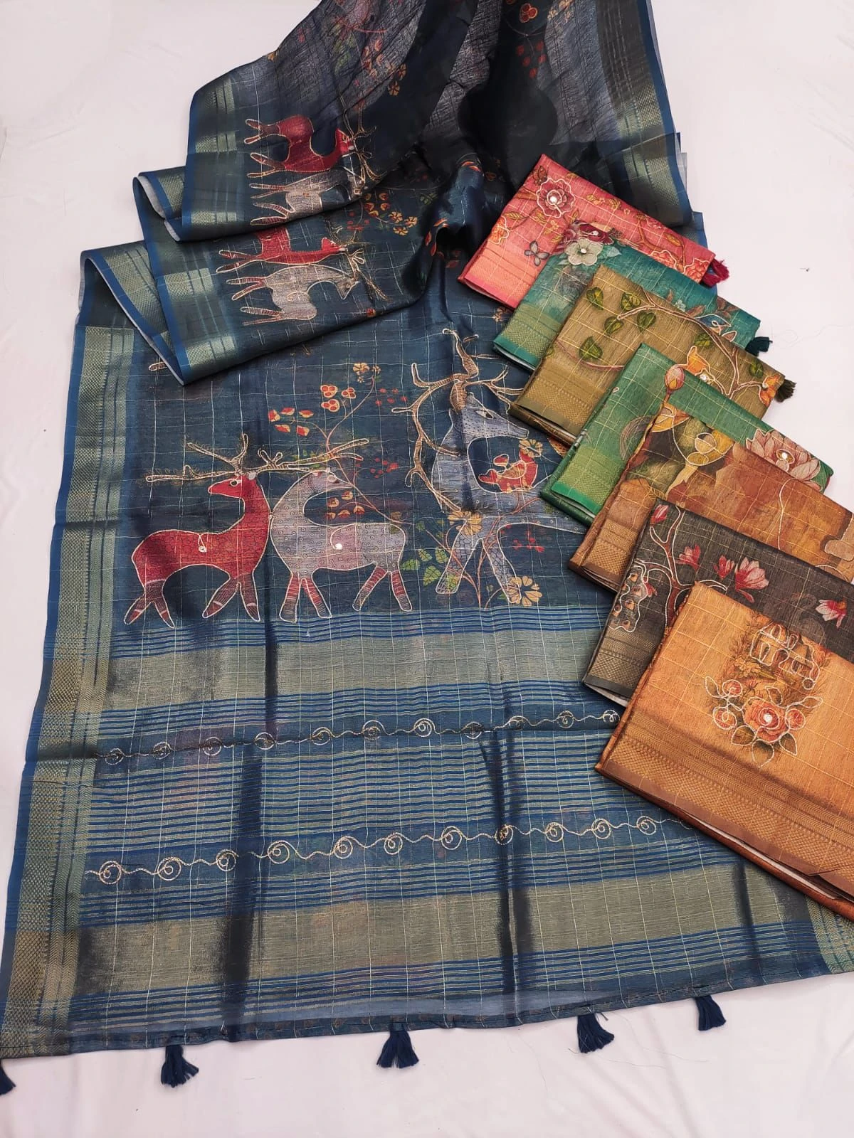 Kashvi Rishika Vol 1 Khadi Checks Digital Printed Saree
