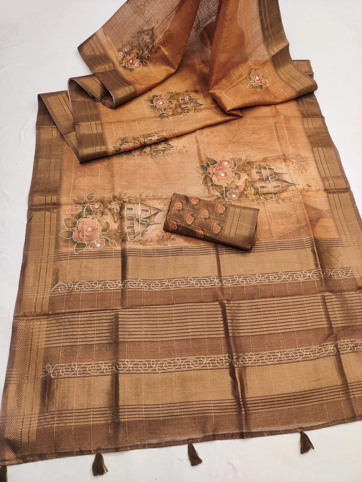 Kashvi Rishika Vol 1 Khadi Checks Digital Printed Saree