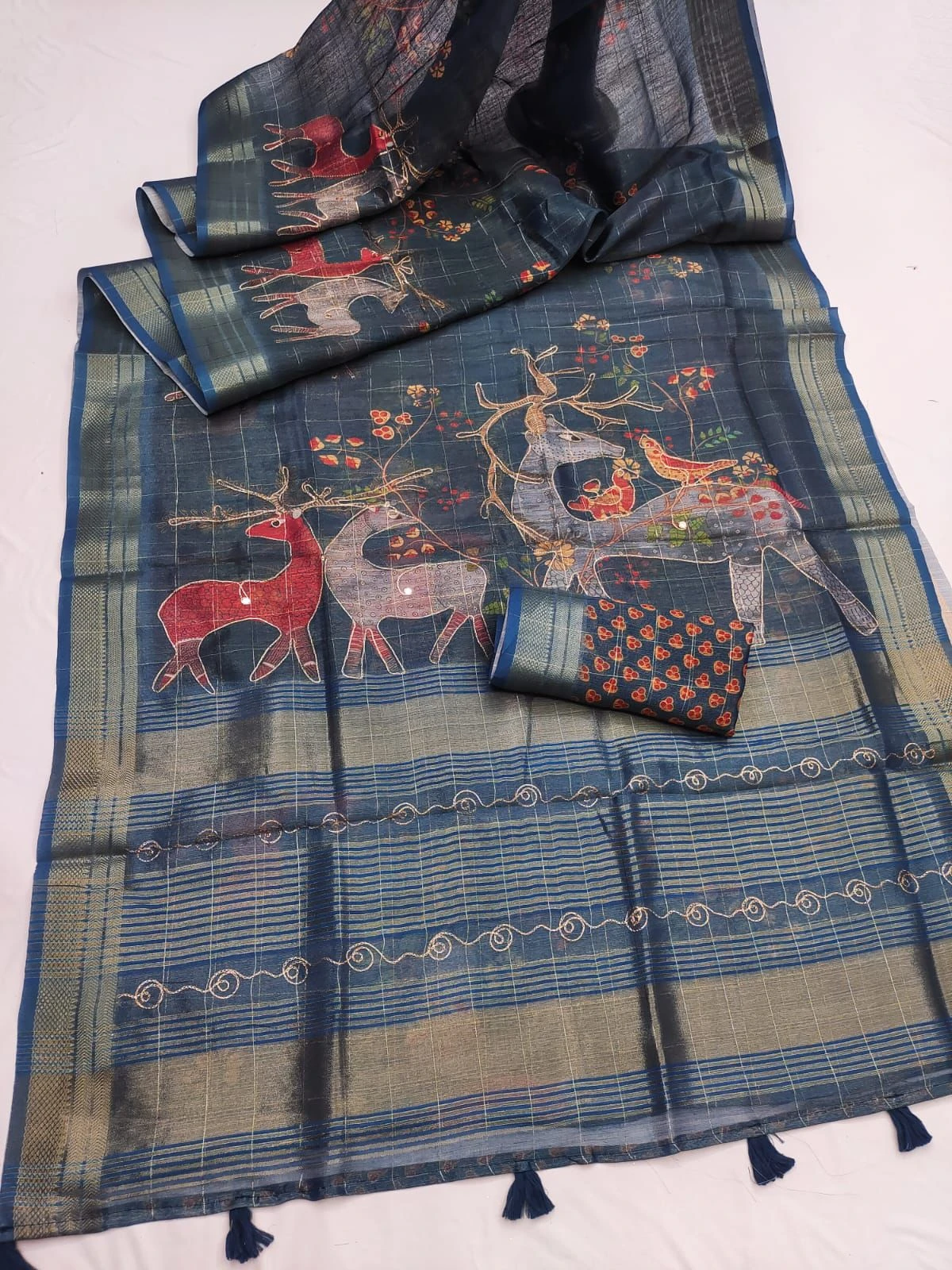 Kashvi Rishika Vol 1 Khadi Checks Digital Printed Saree