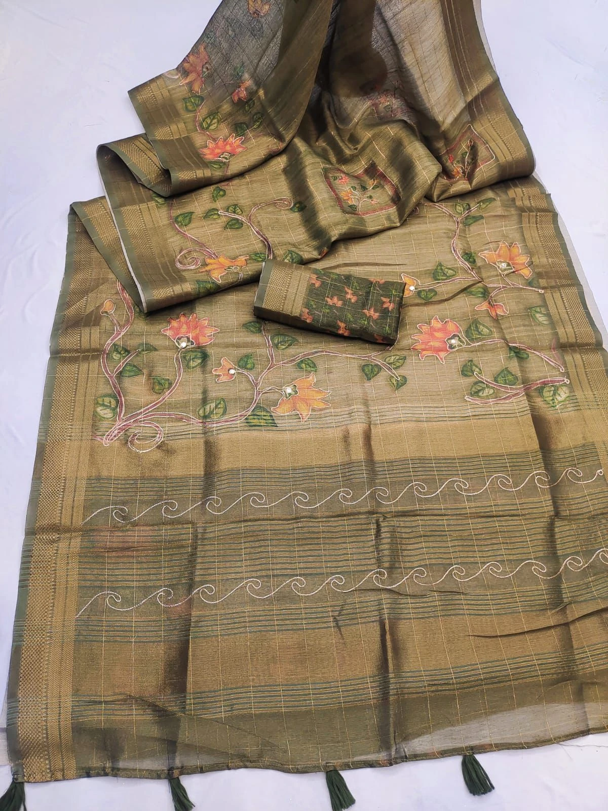 Kashvi Rishika Vol 1 Khadi Checks Digital Printed Saree