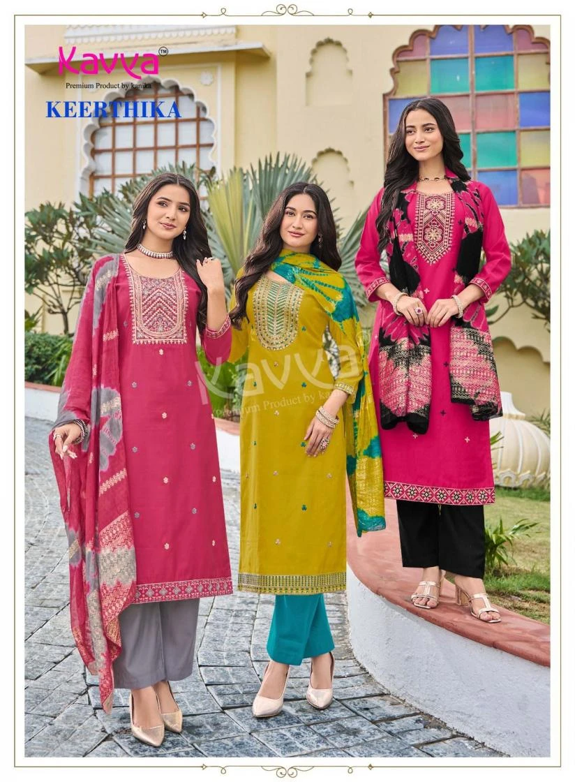 Kavya Keerthika Vol 11 Viscose Vetican Suit Set