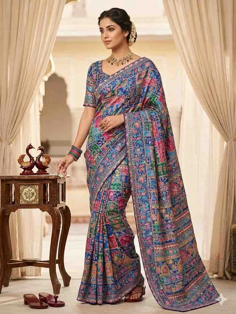 Kc 2105 Soft Chinon Printed Designer Party Wear Saree Collection