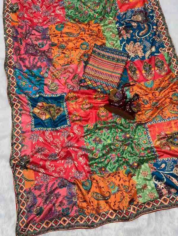 Kc 2105 Soft Chinon Printed Designer Party Wear Saree Collection