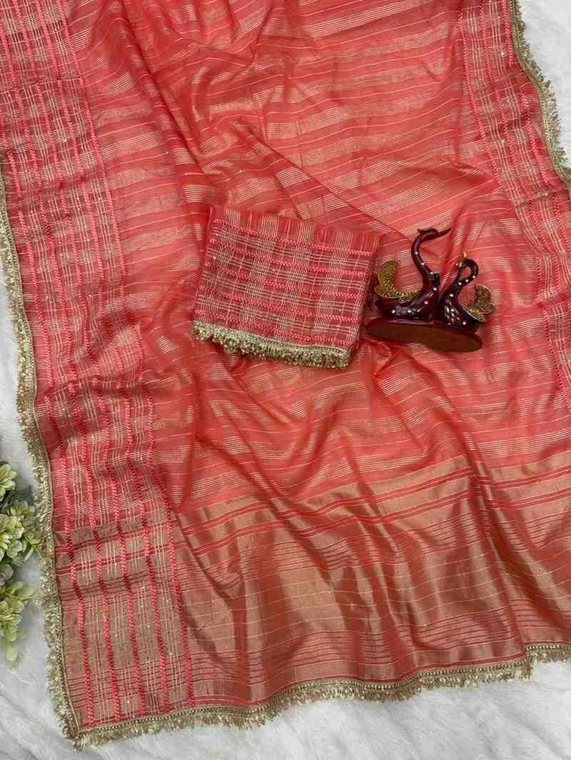 Kc 2126 Soft Tissue Silk Sequence Premium Saree Collection