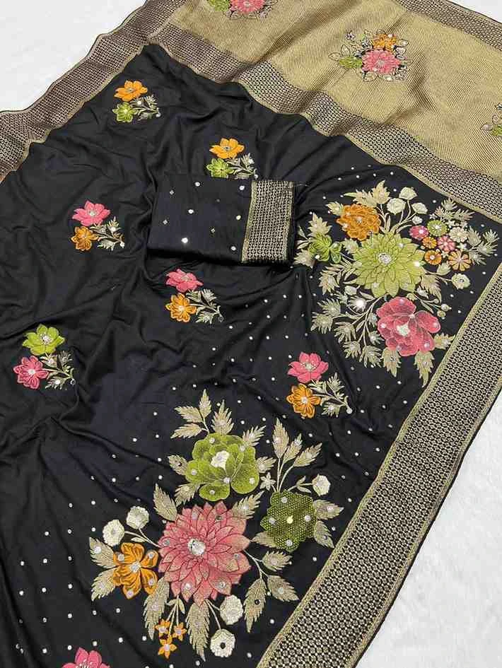 Kc 214 Dolla Silk Real Mirror Worked Designer Saree Collection