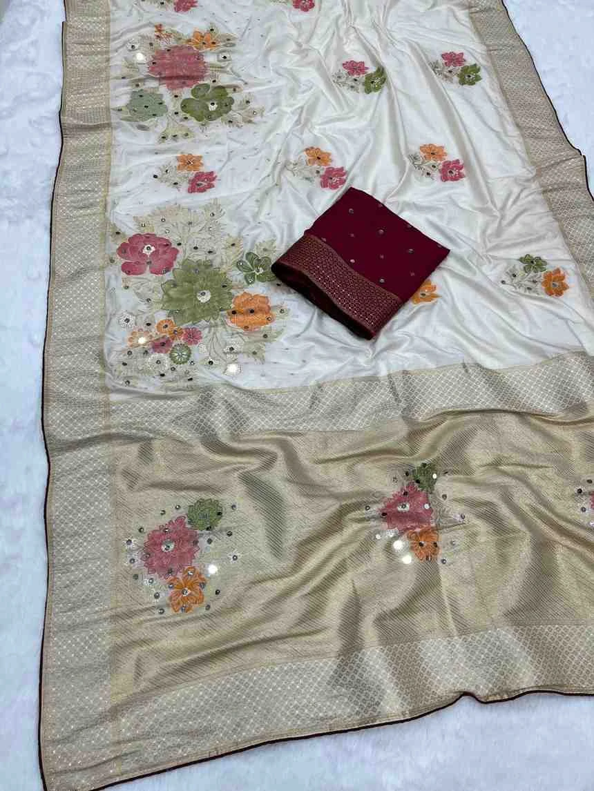 Kc 214 Dolla Silk Real Mirror Worked Designer Saree Collection