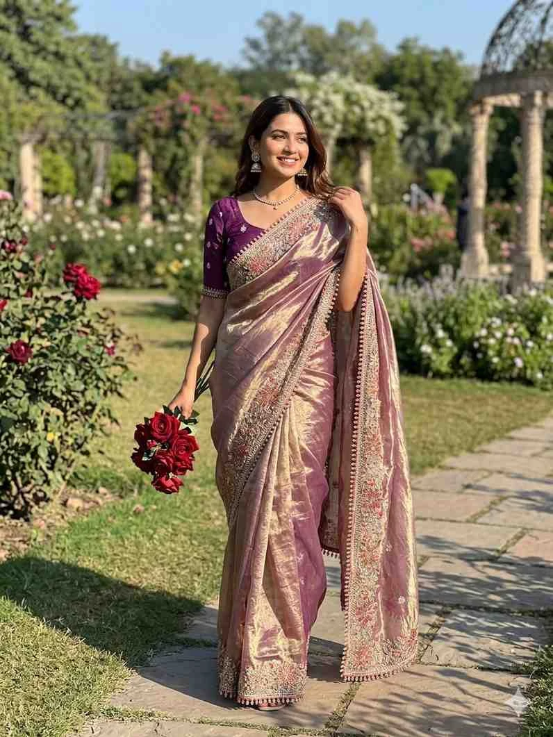 Kc 403 Fandy Sattin Silk Embroidered Premium Saree Collection