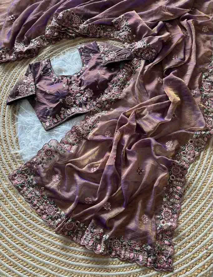 Kc 405 Soft Khadi Moss Silk Sequence Worked Saree Collection