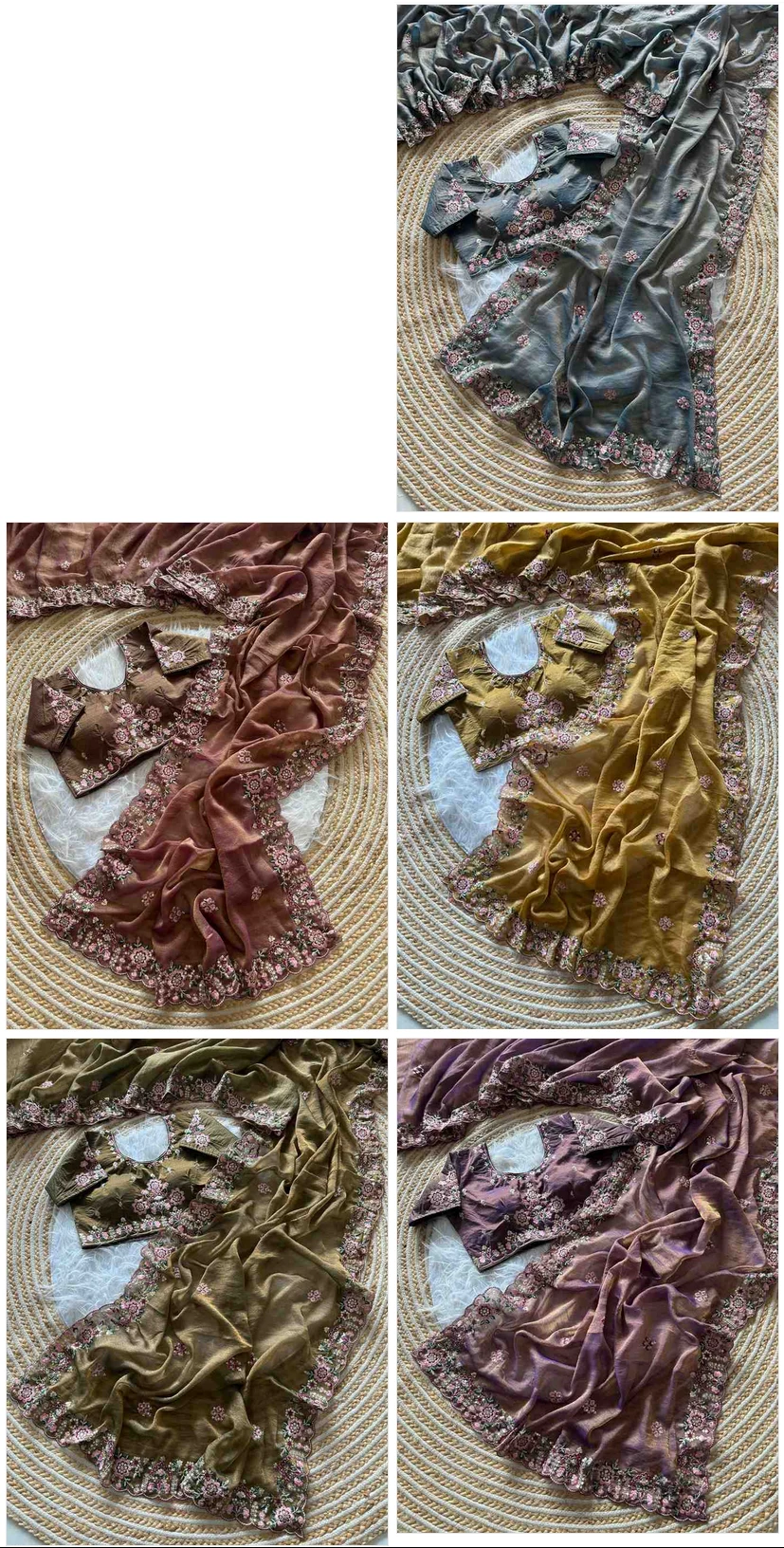 Kc 405 Soft Khadi Moss Silk Sequence Worked Saree Collection