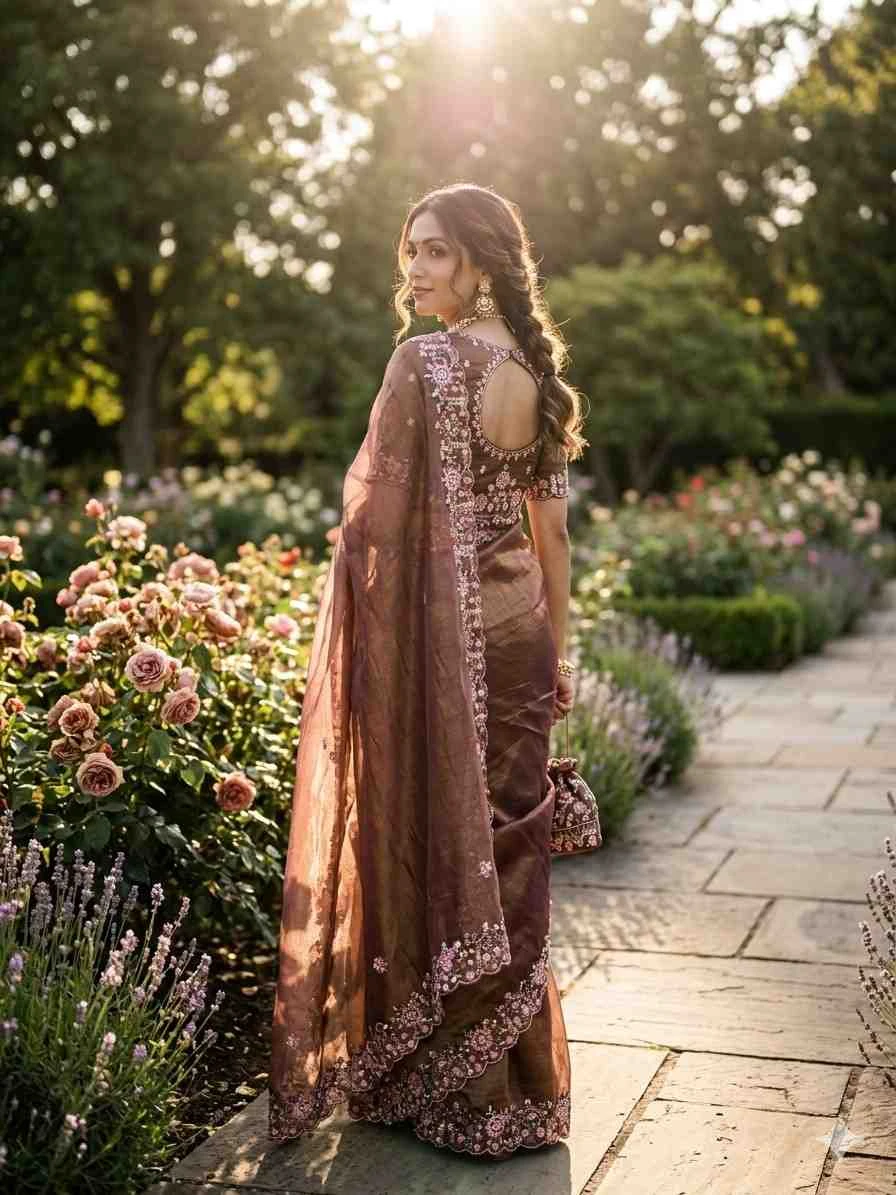 Kc 405 Soft Khadi Moss Silk Sequence Worked Saree Collection
