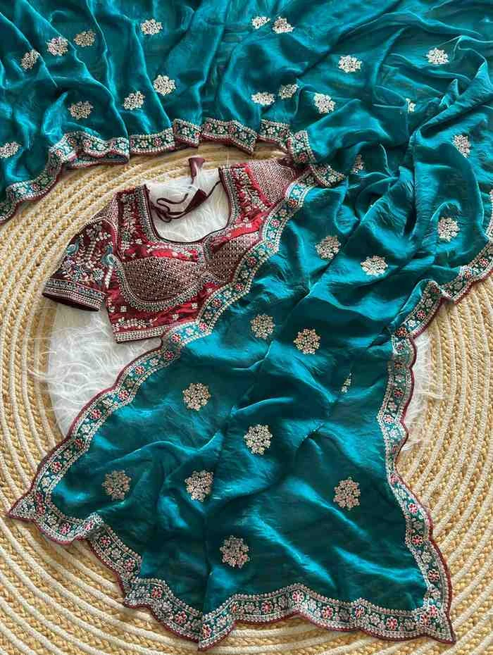 Kc 4066 Fandy Sattin Silk Sequence Worked Designer Saree Collection
