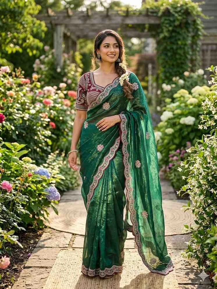 Kc 4066 Fandy Sattin Silk Sequence Worked Designer Saree Collection