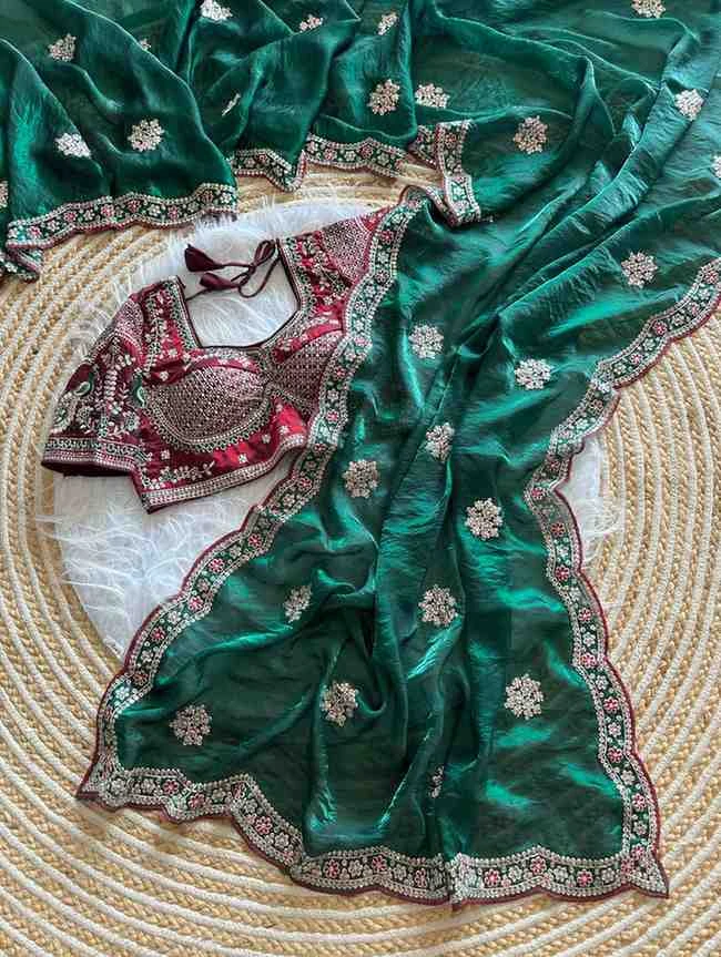 Kc 4066 Fandy Sattin Silk Sequence Worked Designer Saree Collection