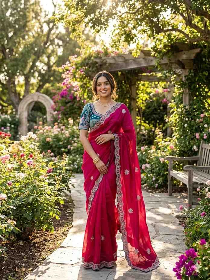 Kc 4066 Fandy Sattin Silk Sequence Worked Designer Saree Collection