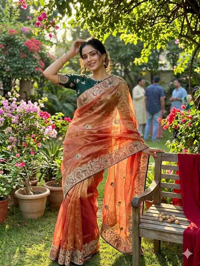 Kc 407 Sattin Silk Embroidered Designer Saree Collection