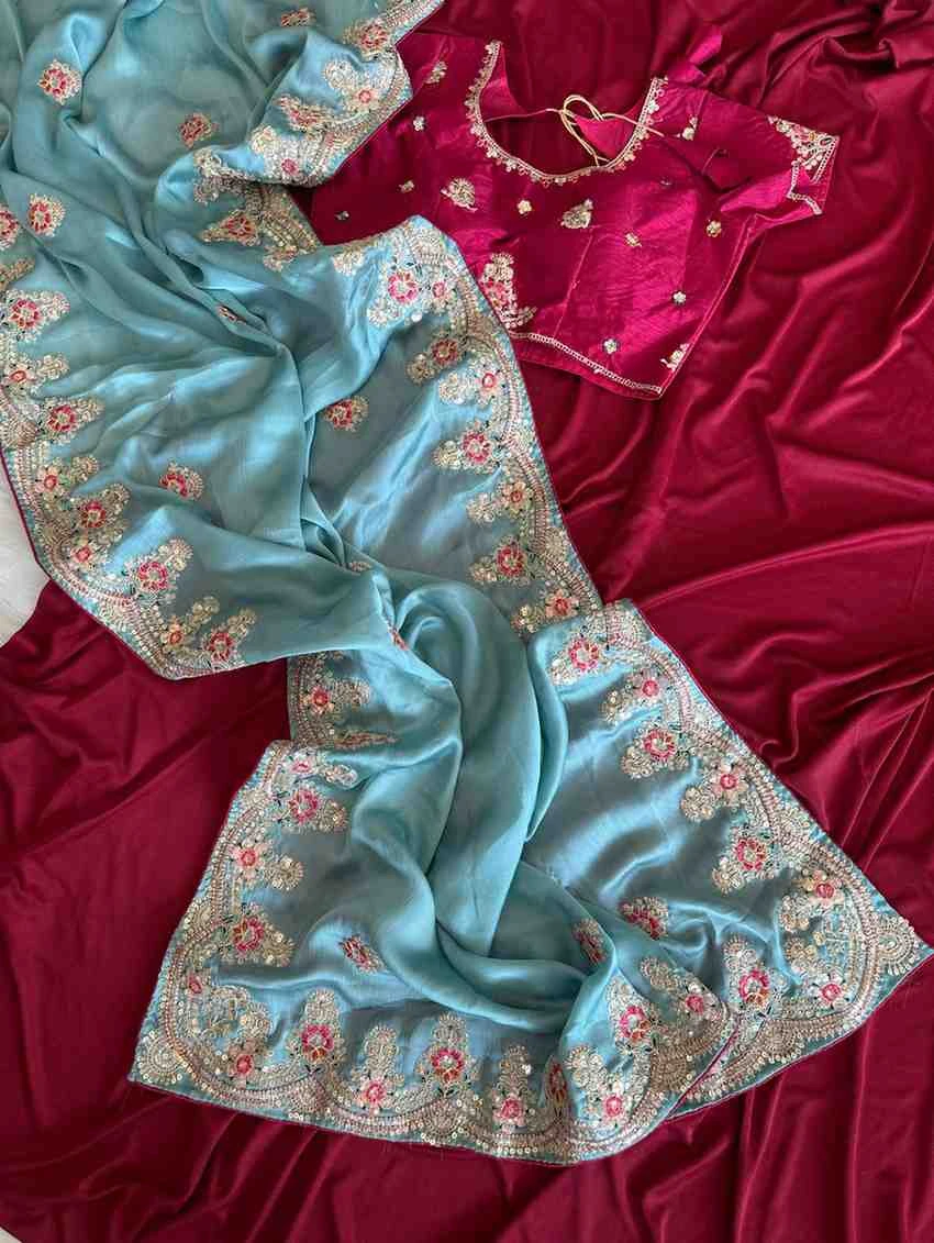 Kc 409 Fandy Silk Sequence Worked Saree Collection