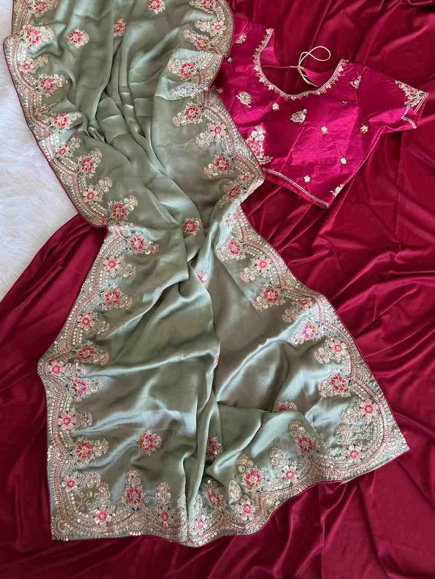 Kc 409 Fandy Silk Sequence Worked Saree Collection