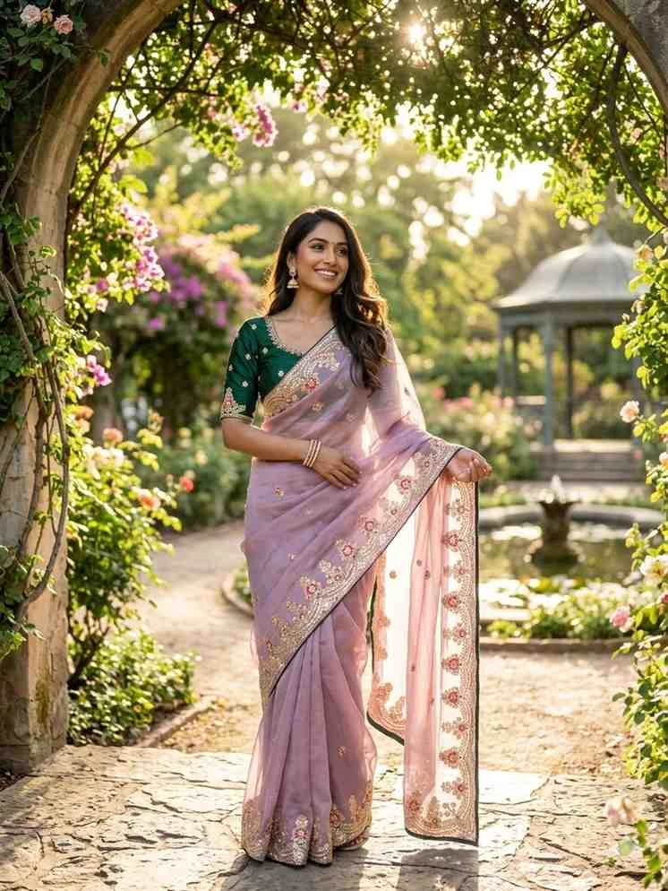 Kc 409 Fandy Silk Sequence Worked Saree Collection