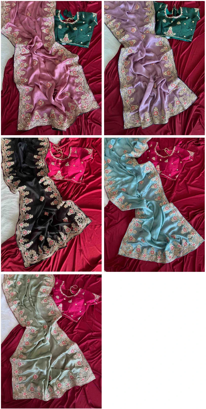 Kc 409 Fandy Silk Sequence Worked Saree Collection