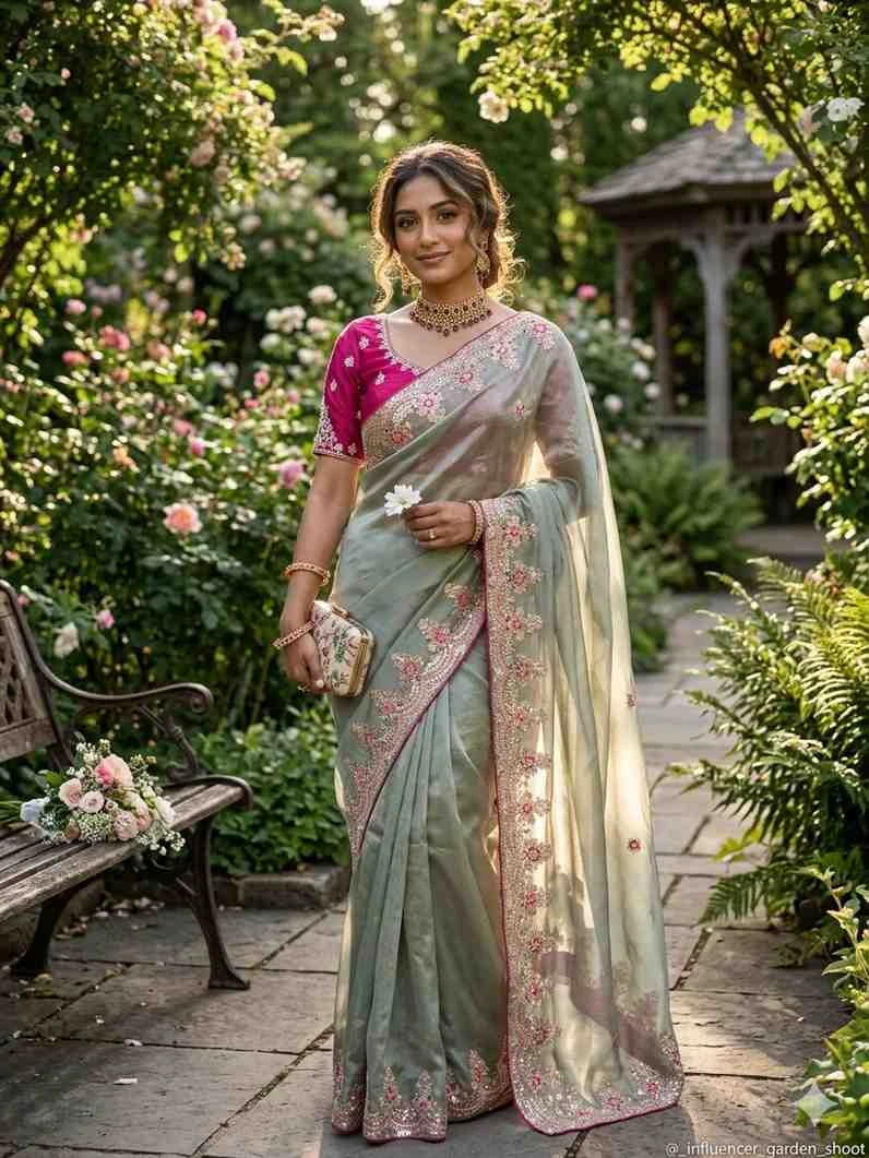 Kc 409 Fandy Silk Sequence Worked Saree Collection