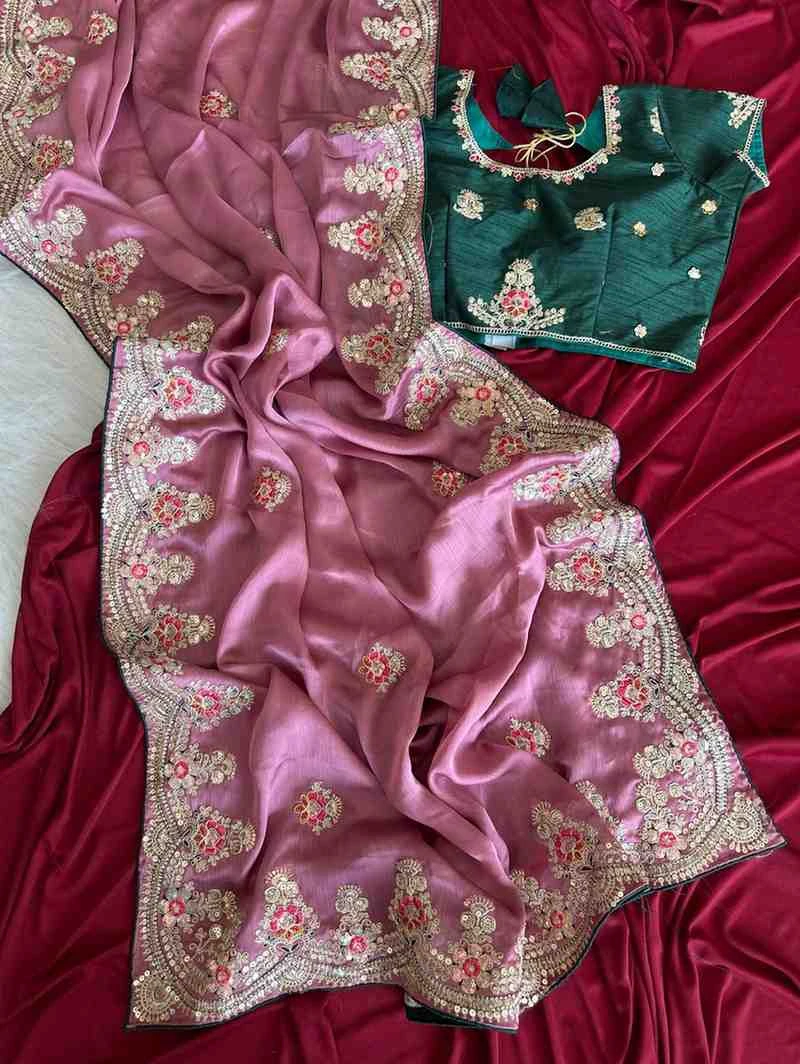 Kc 409 Fandy Silk Sequence Worked Saree Collection