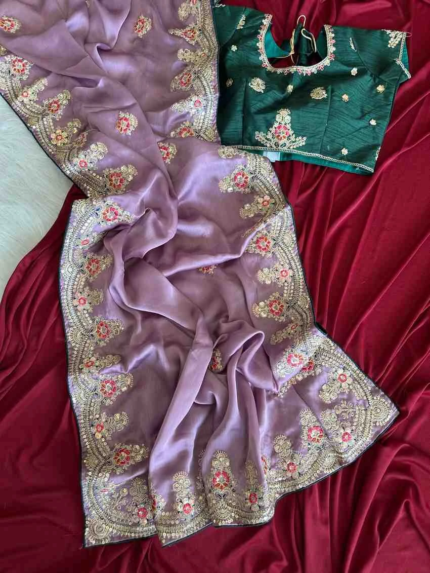 Kc 409 Fandy Silk Sequence Worked Saree Collection
