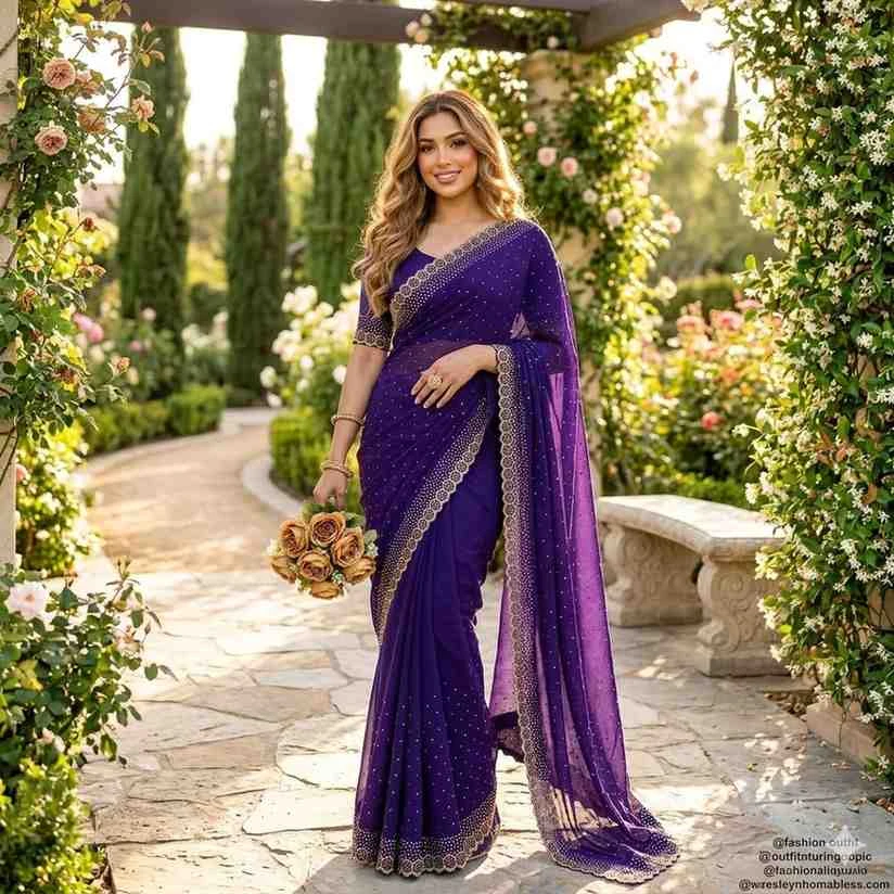 Kc 927 Space Silk Jarkhan Worked Saree Collection