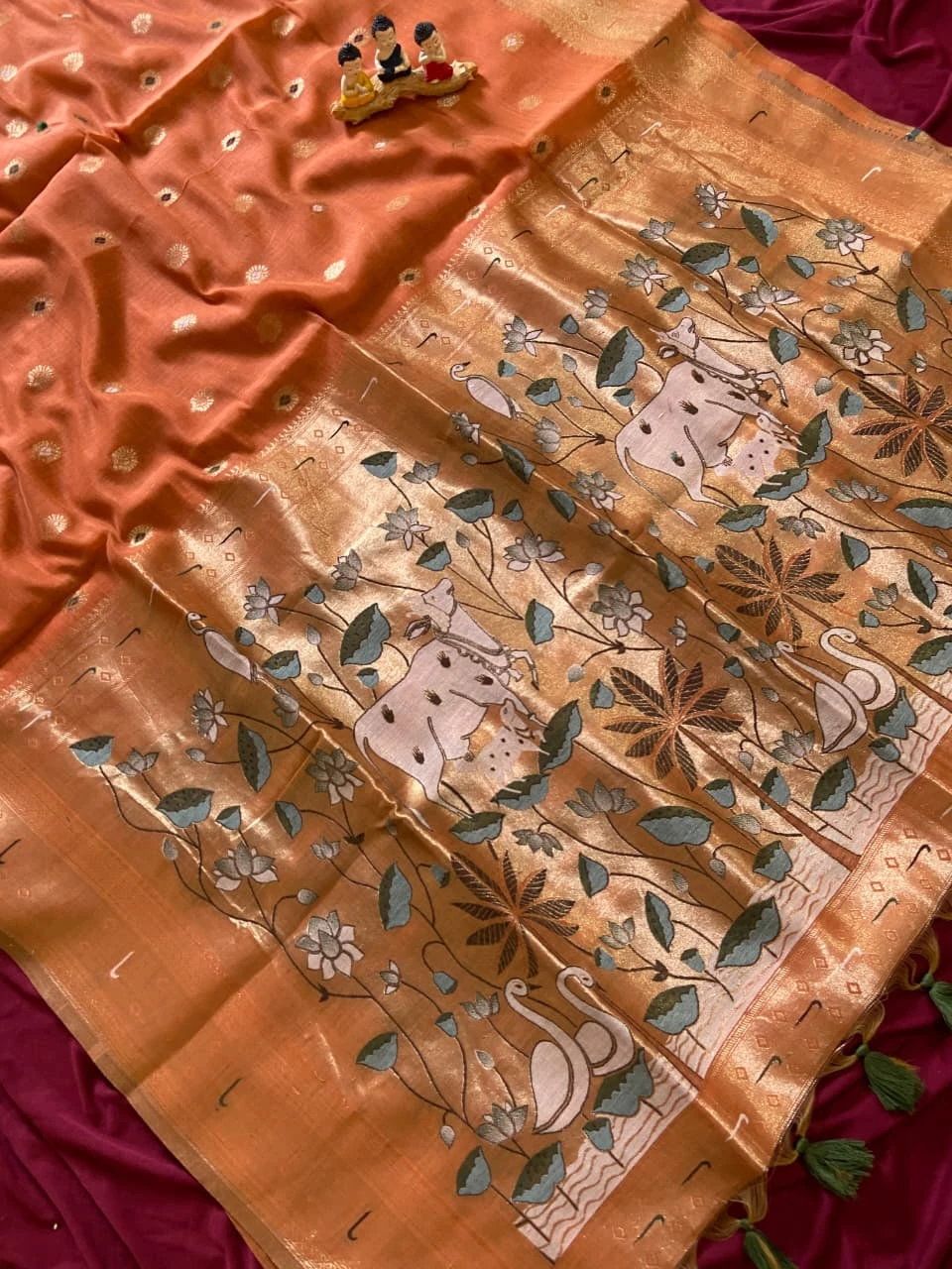 Kf Pallavi Muga Cotton Paithani Saree Collection