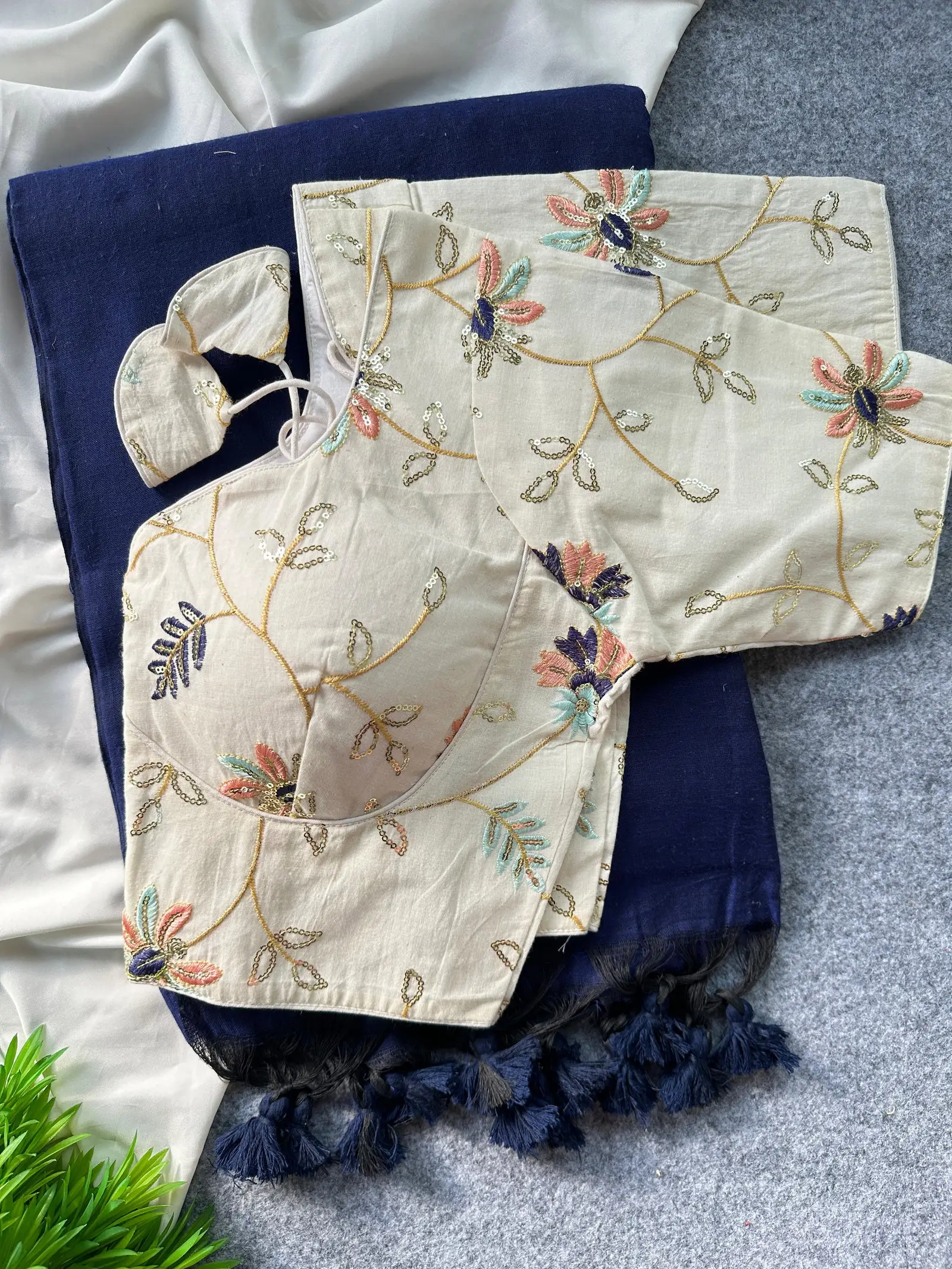 Khadi Vol 26 Khadi Cotton Saree with Embroidered Blouse Collection