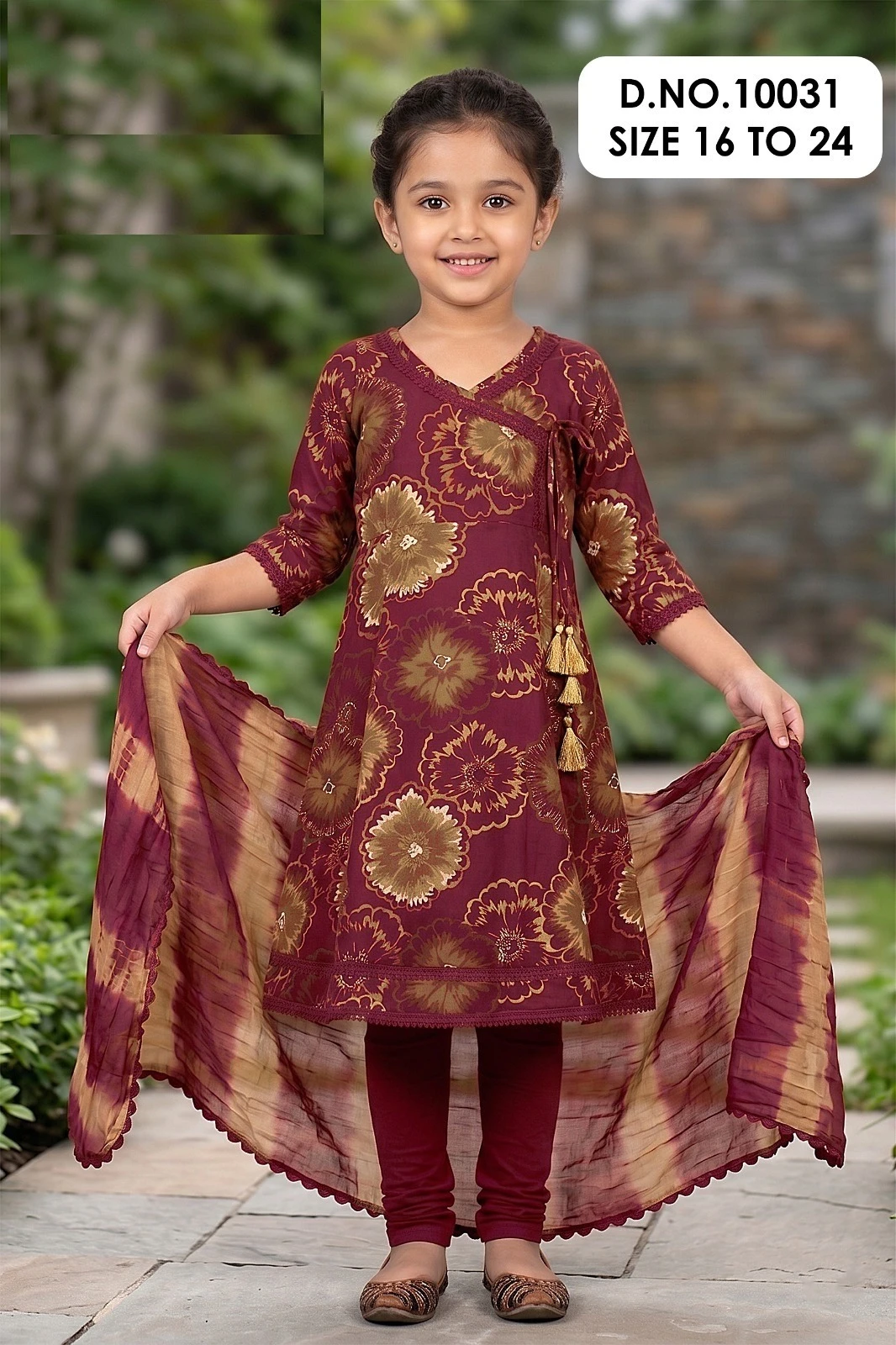 kids Charvi 10031 Rayon Printed Suit With Nazneen Dupatta
