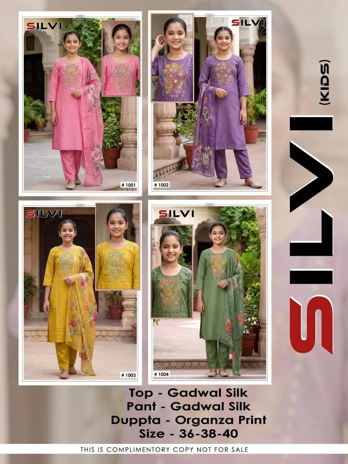 kids Silvi Gadwal Silk Suit