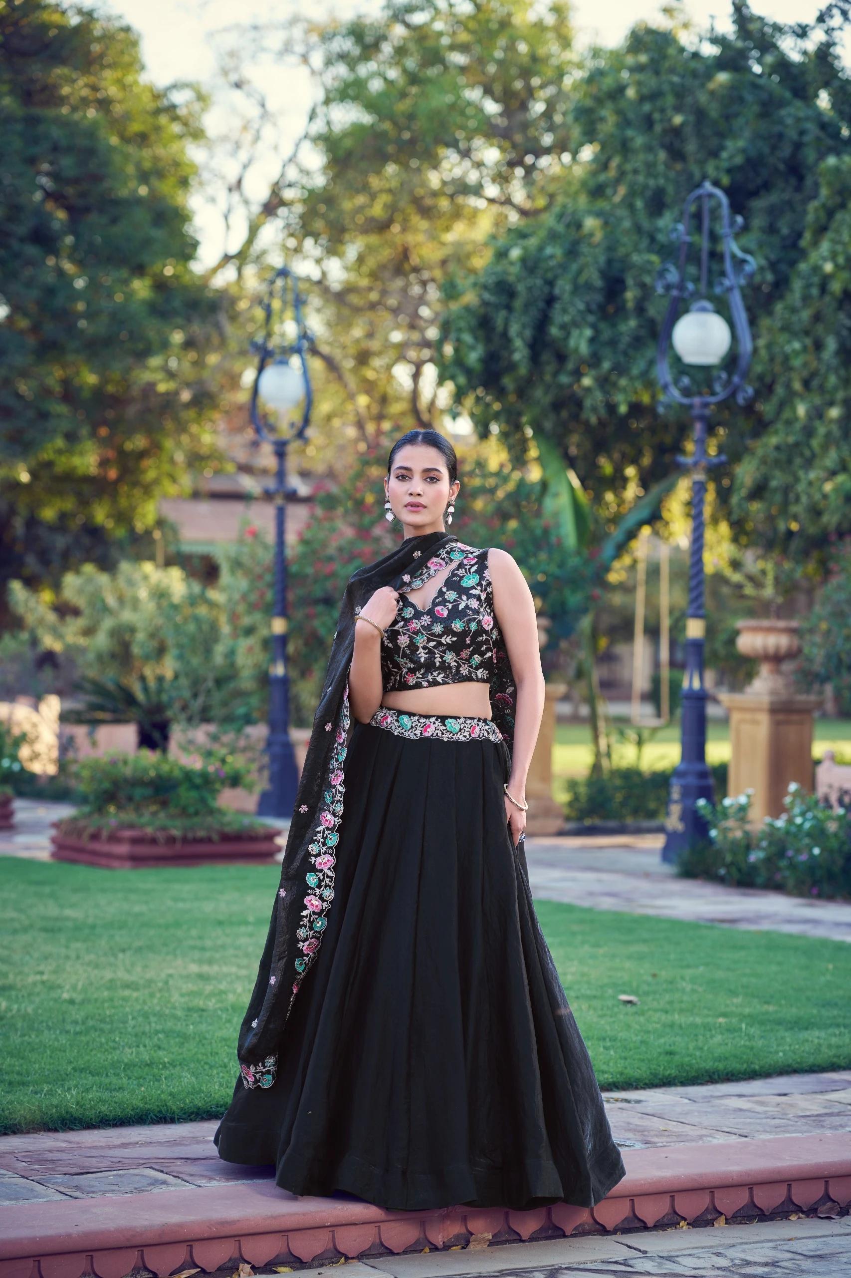 LNB Black Fendy Silk Embroidered Lehenga Collection