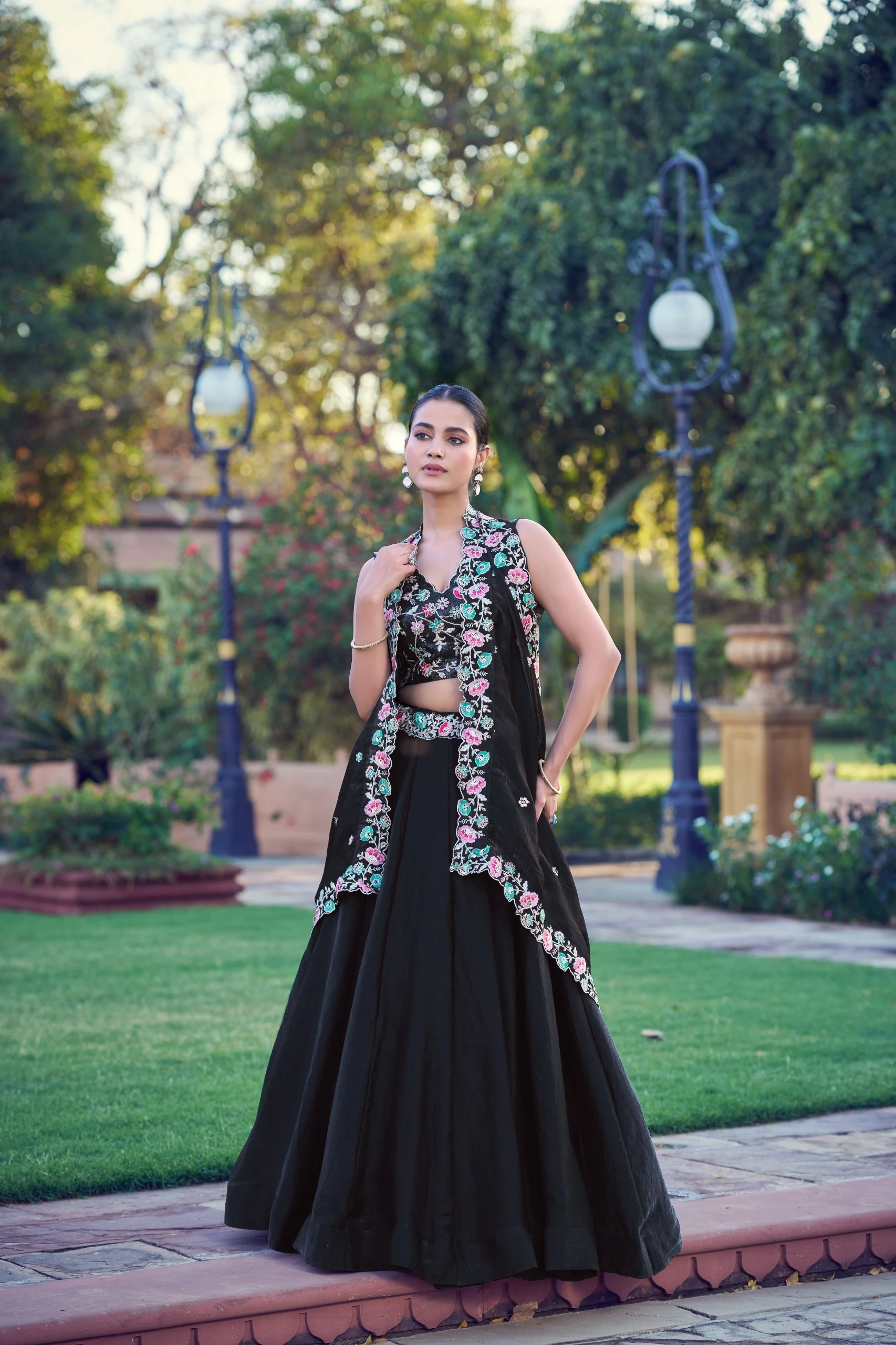 LNB Black Fendy Silk Embroidered Lehenga Collection