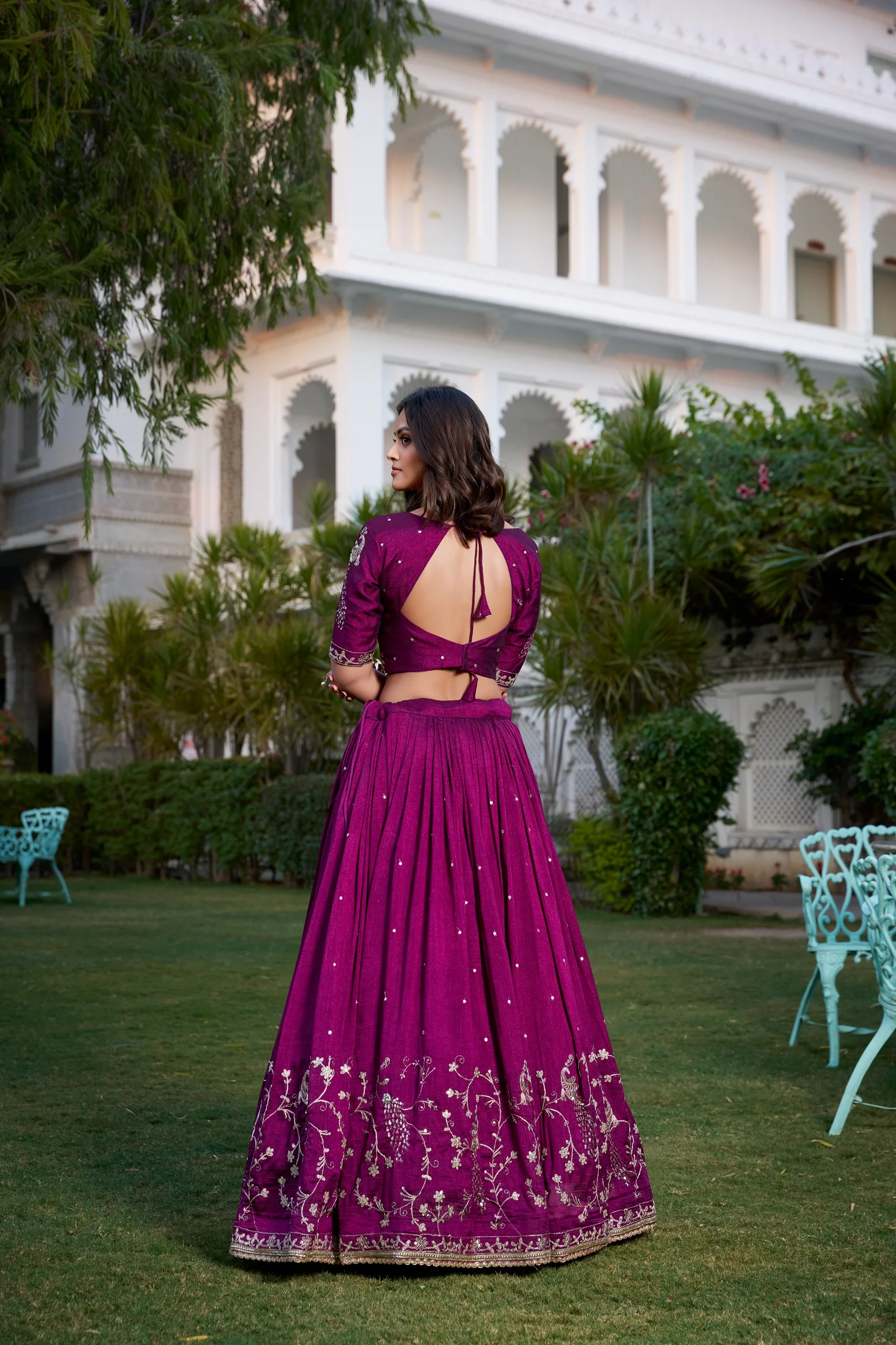 LNB Wine Vichitra Silk Wedding Lehenga Collection
