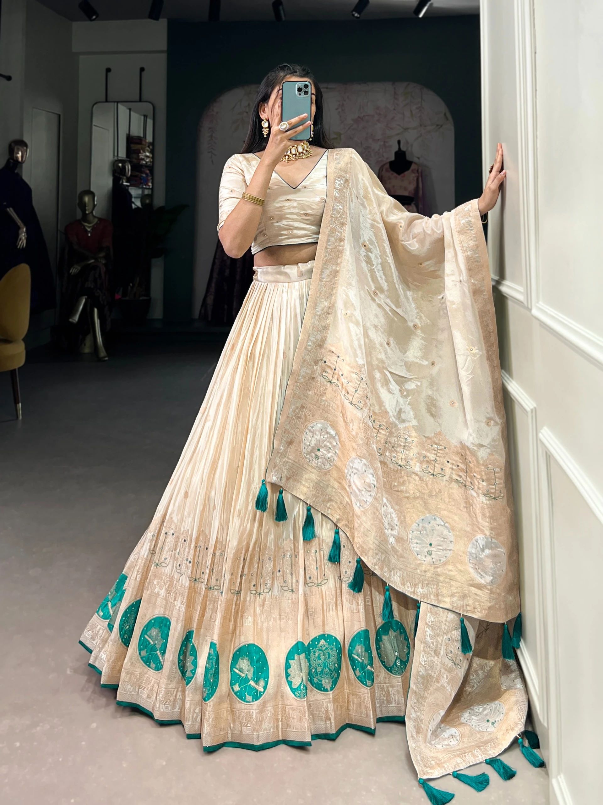 LNB2048BGN Pure Shimmer Lehenga Choli