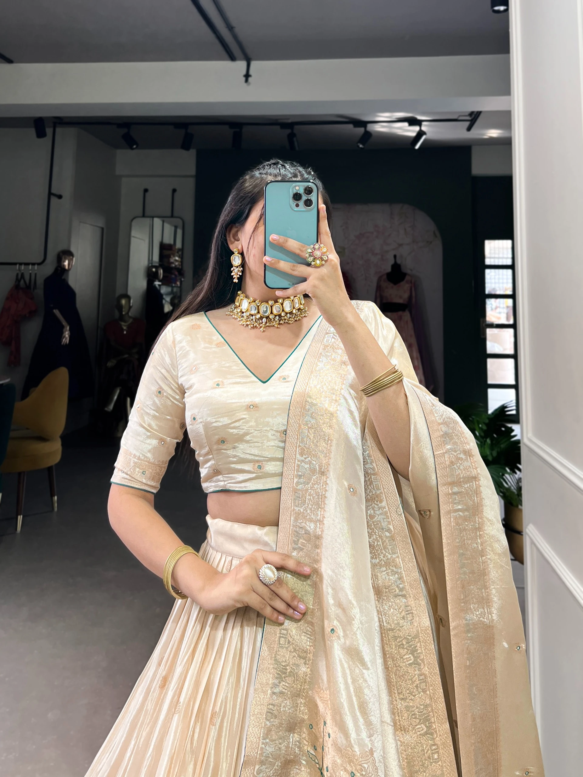LNB2048BGN Pure Shimmer Lehenga Choli