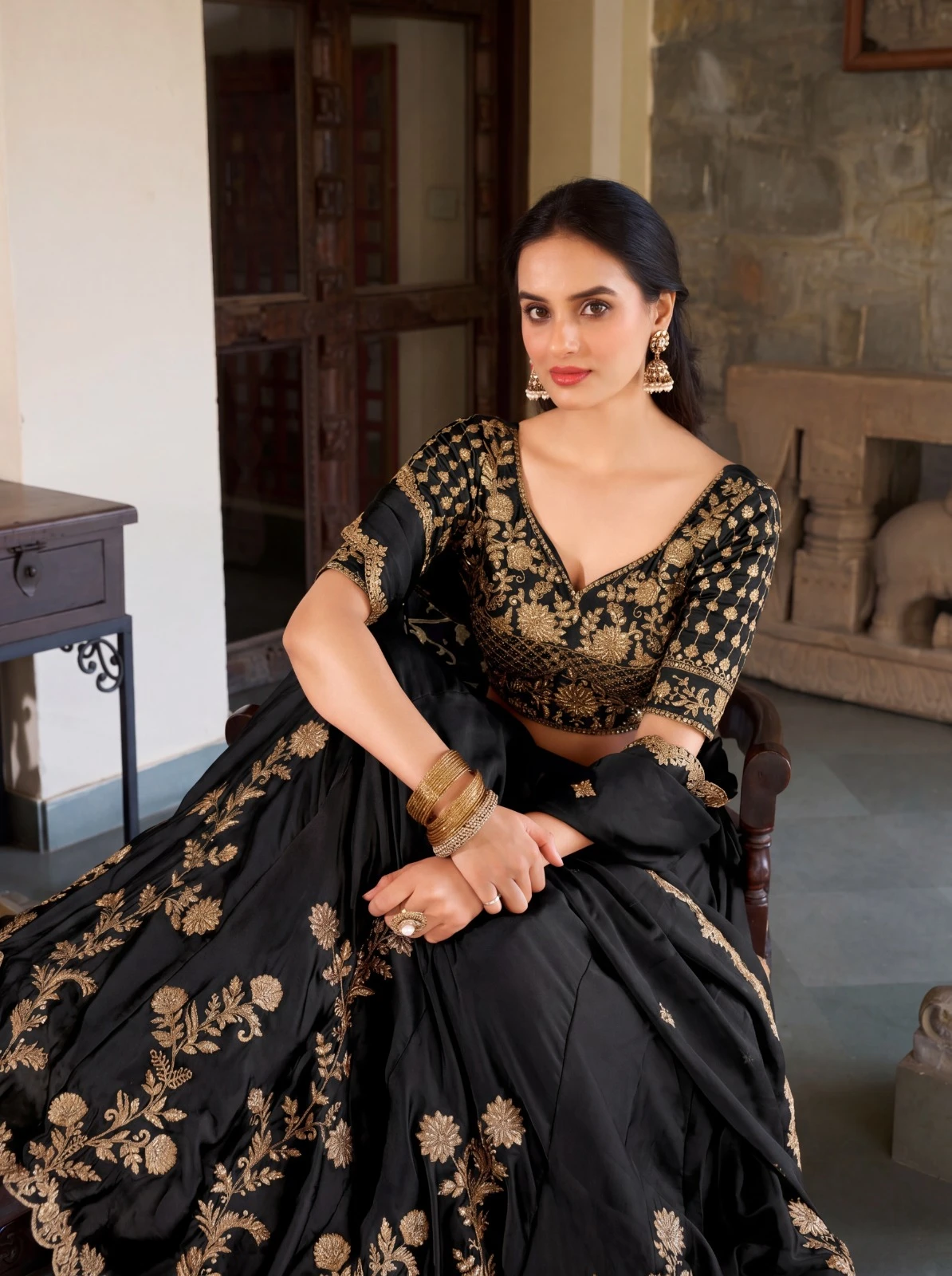 Luxury Rangoli Silk Lehenga Set
