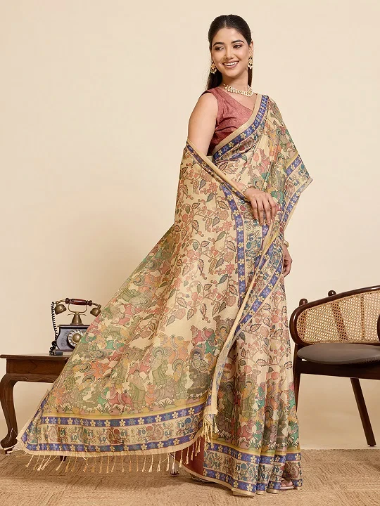 Maahi 219 Linen Zari Weaving Worked Party Wear Saree Collection