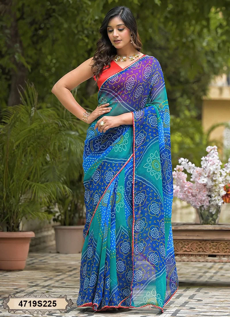 Mahek 225 Georgette Bandhani Printed Saree Collection