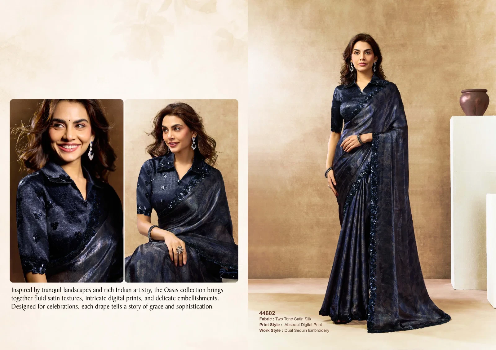 Mahotsav Norita 44600 Oasis Satin Silk Designer Saree Collection