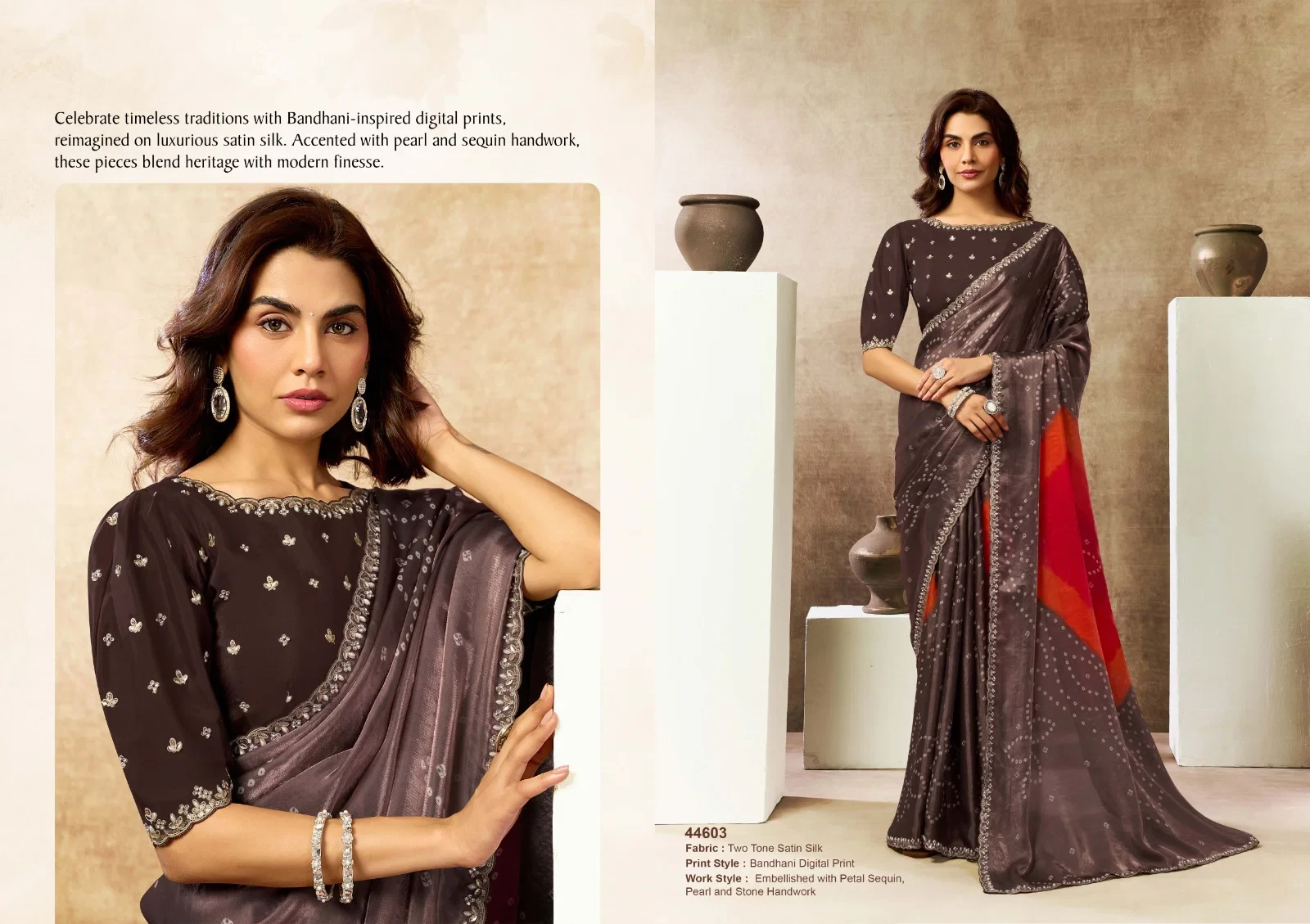Mahotsav Norita 44600 Oasis Satin Silk Designer Saree Collection